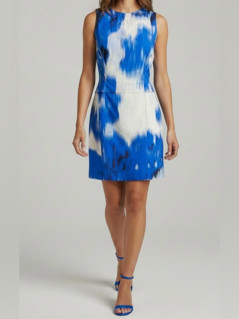 Carolina Herrera Ikat Ombre Tailored Cotton Silk Dress Women 4 Spring 2020 RTW